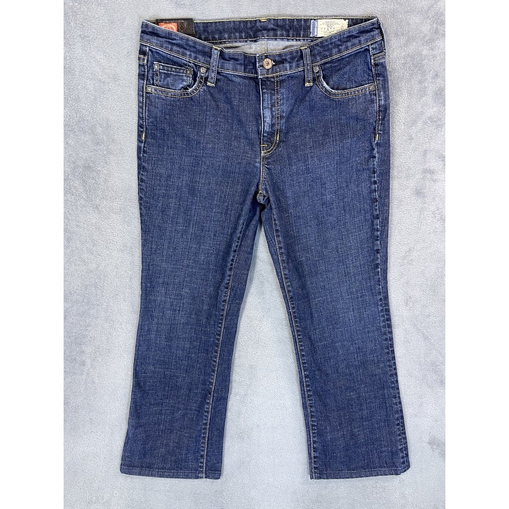 Gap 1969‎ Jeans Womens 8 Blue Denim Dark Wash Mid Rise Bootcut Crop Cowgirl